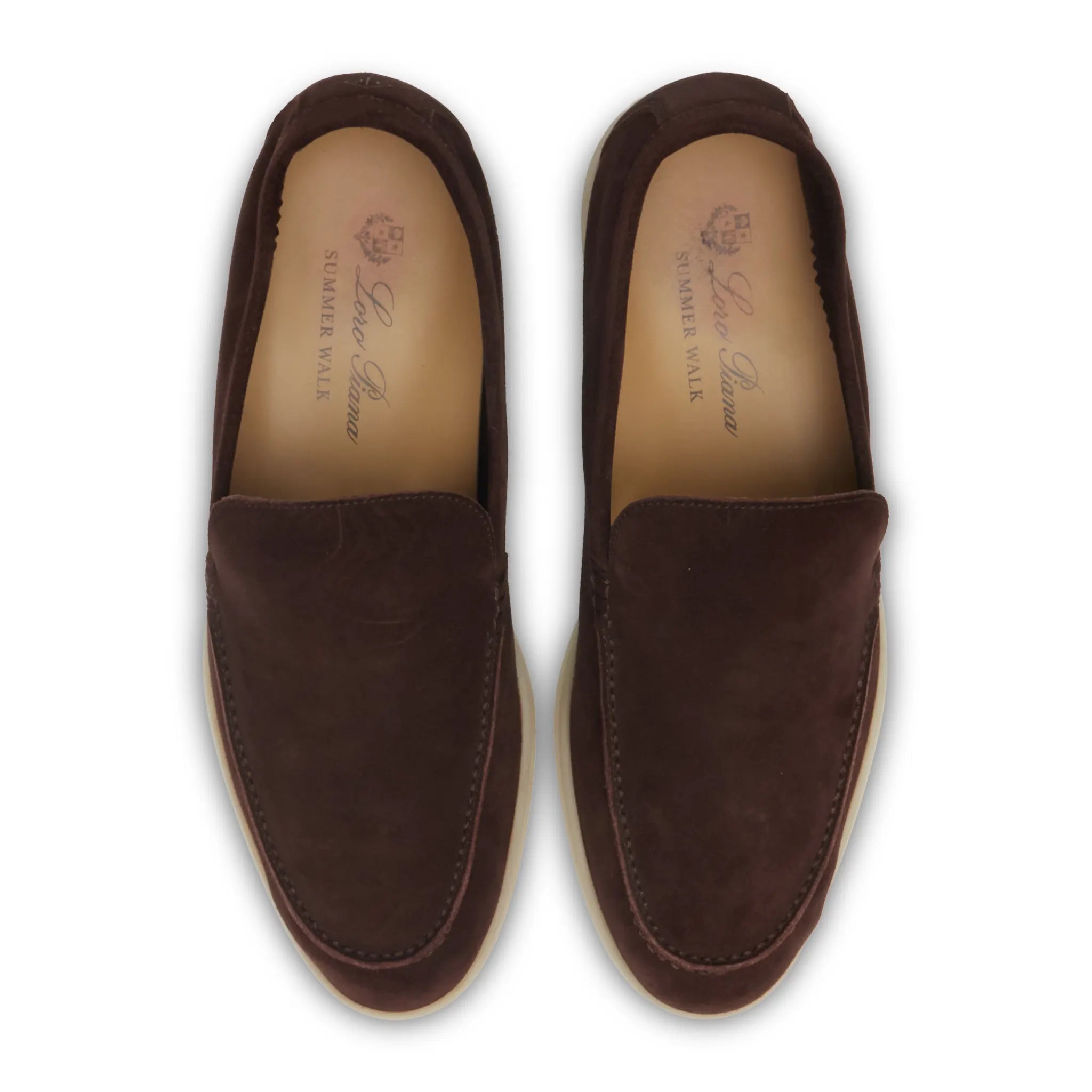 Upper View of Preloved - Loro Piana Summer Walk Suede Chocolate Loafers